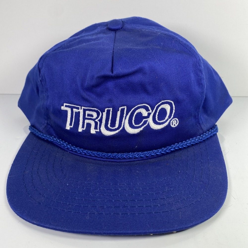 Vintage Snapback Hat TRUCO Fashion 80s 90s Style Blue Rope Embroidered USA‎